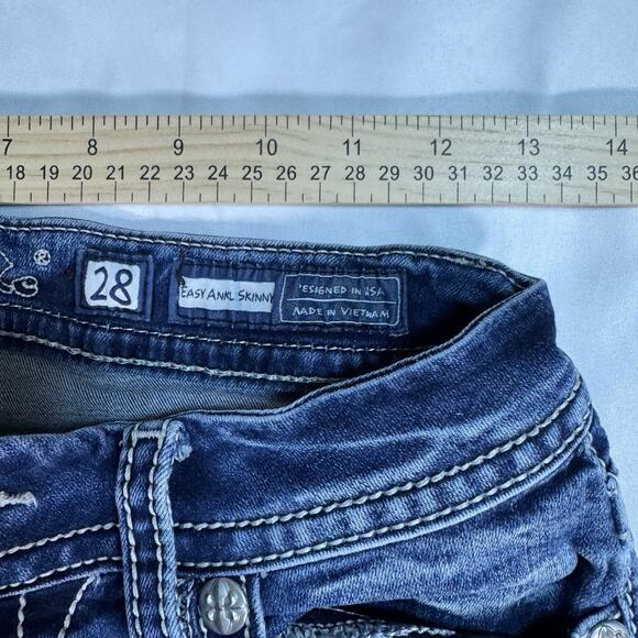 Miss Me Mid Rise Easy Ankle Skinny Women's Jeans‎ Blue Size 28 - Picture 4 of 9